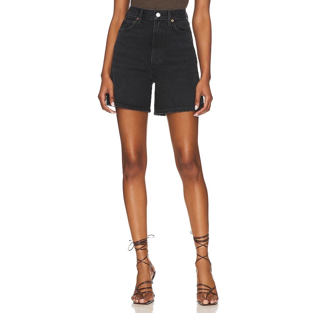 Agolde High Rise Black Stella Shorts Size 29